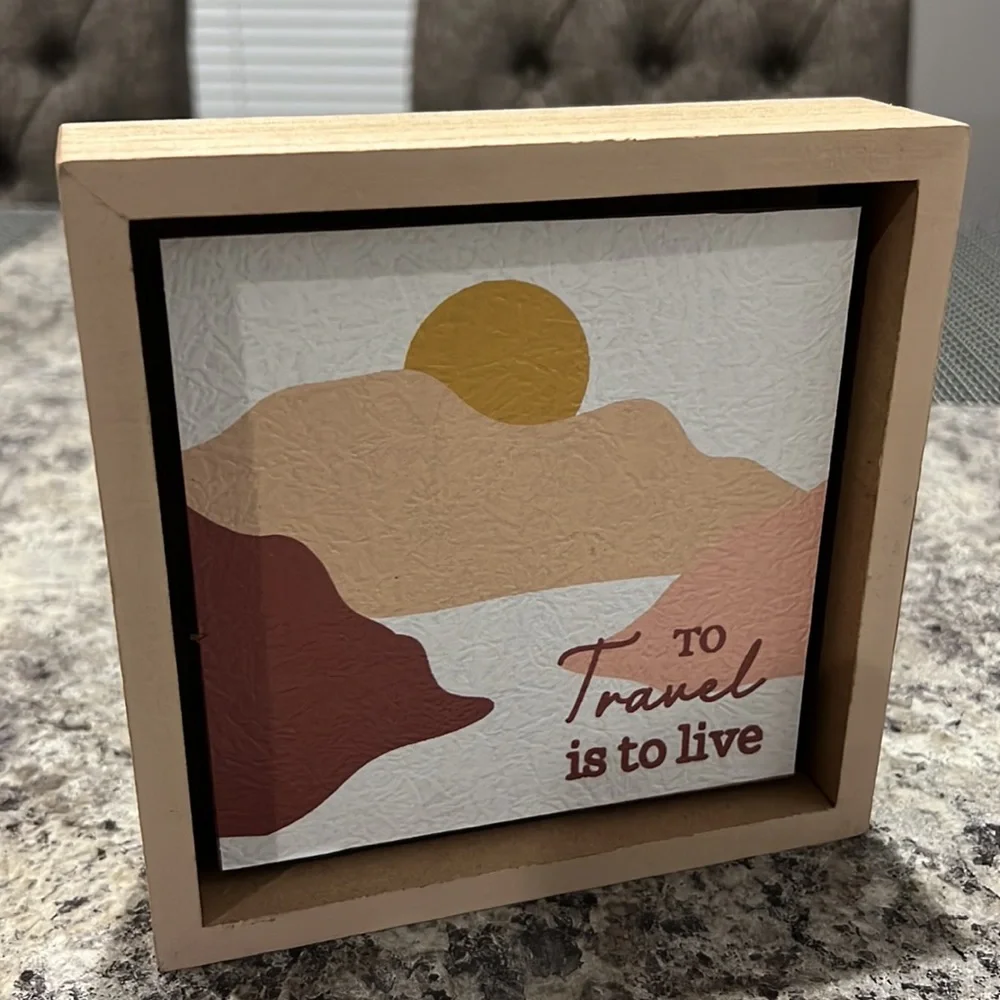Ashland Home Decor Wooden Signs Just Go To Travel Is To Live Frame Wanderlust - Picture 8 of 11